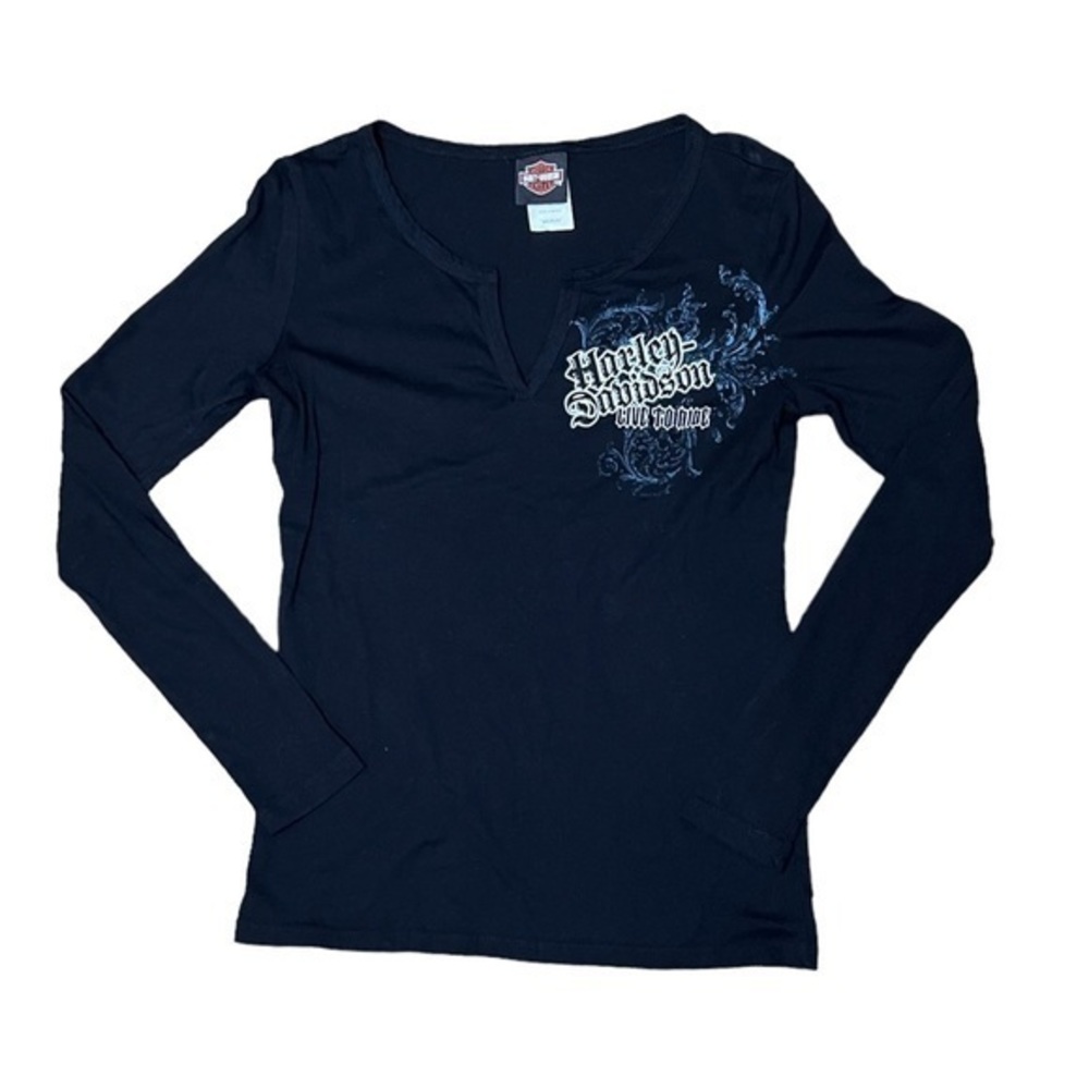Harley Davidson Women’s Long Sleeve Black T-shirt‎ Tennessee Size Medium